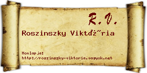 Roszinszky Viktória névjegykártya